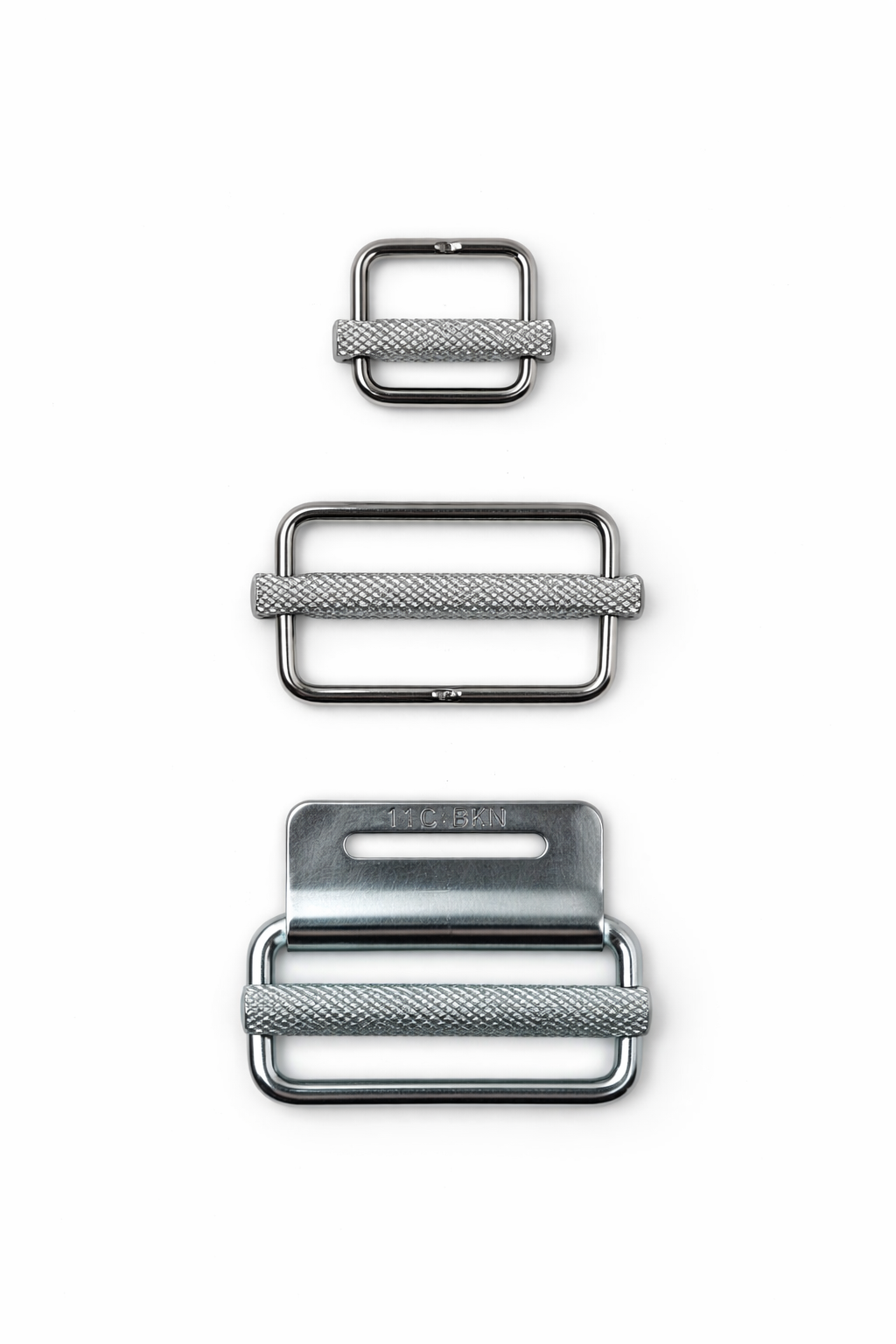 Knurled Sliding Bar Buckles | 25mm & 50mm | Stainless Steel AISI316 & Bright Zinc Plated Steel