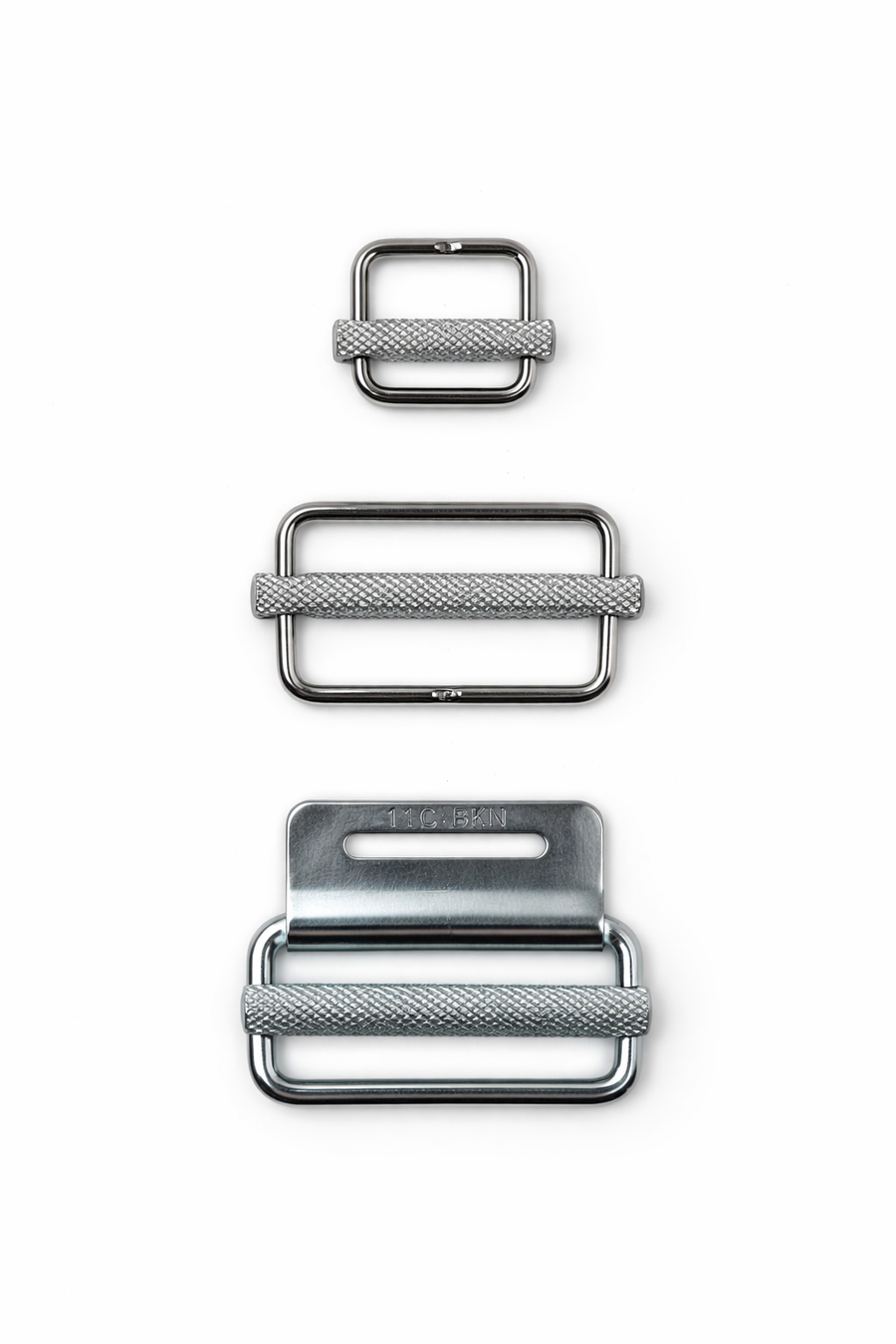 Knurled Sliding Bar Buckles | 25mm & 50mm | Stainless Steel AISI316 & Bright Zinc Plated Steel