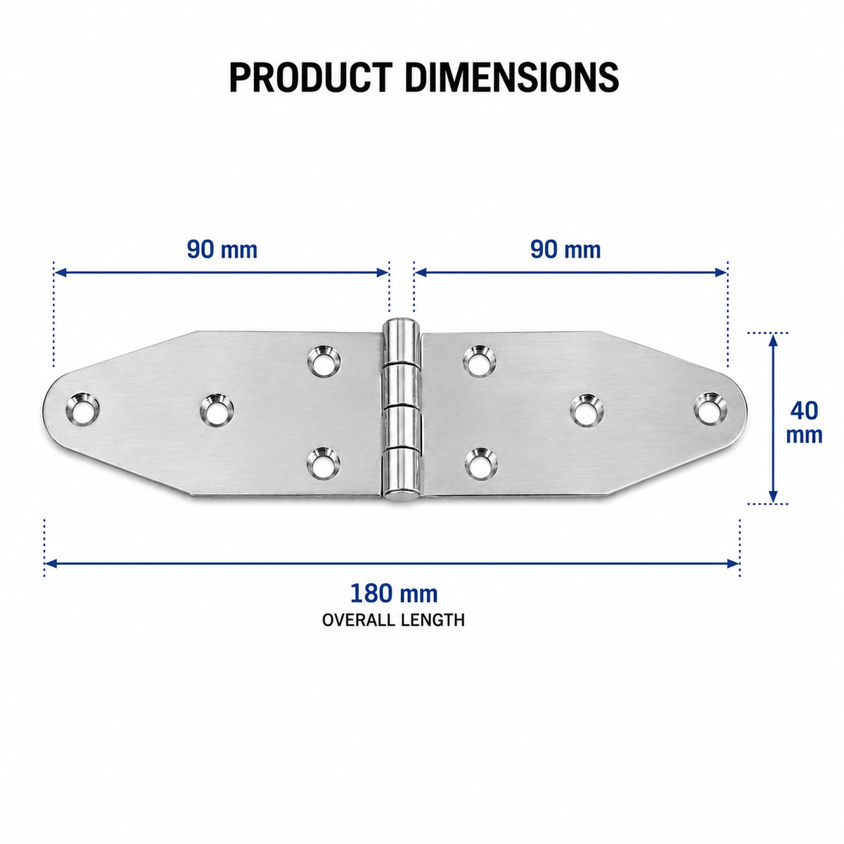 Hinge 90x90x40 AISI 304 Stainless Steel