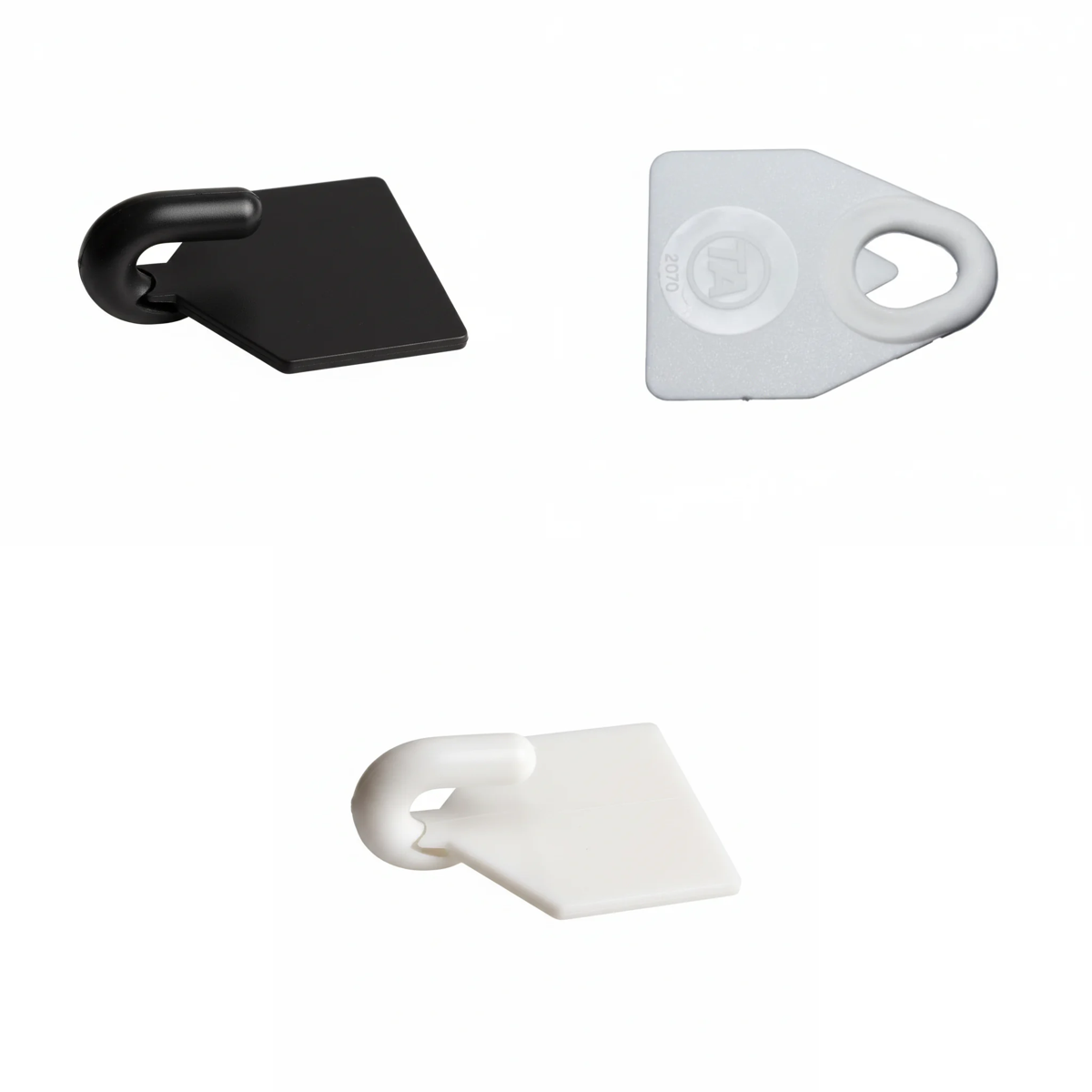 Sew-On Hook & Eye | Plastic | Hook (Opaque & Black) | Eye (White)