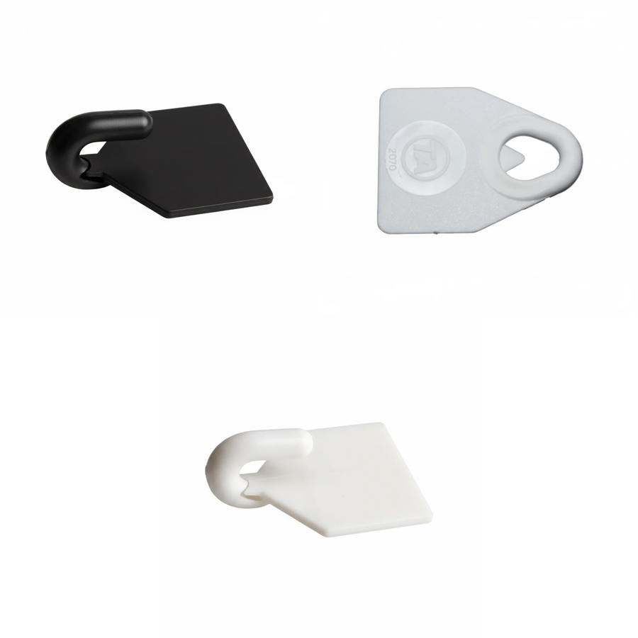 Sew-On Hook & Eye | Plastic | Hook (Opaque & Black) | Eye (White)