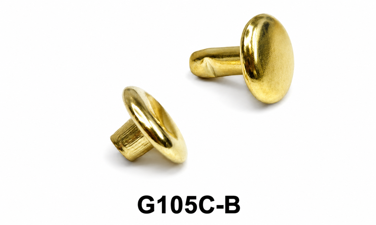 Double Domed Rivets – Brass, Nickel & Black | 3 Sizes
