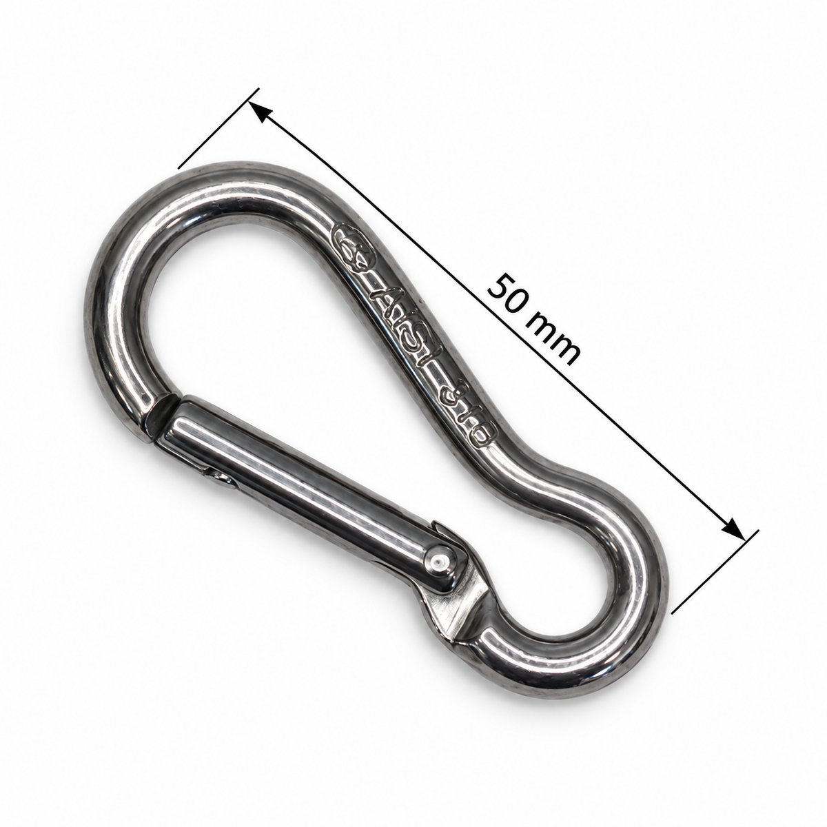 Carabiner Hook with Keylock - Anti-Snagging - Stainless Steel - Tested
