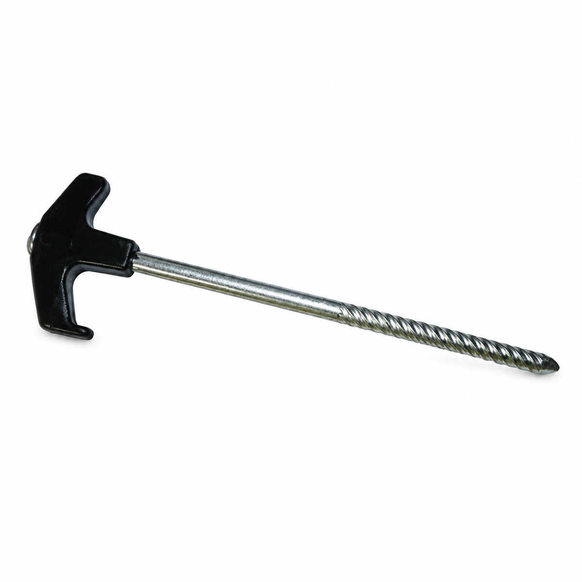 Heavy Duty Bivvy & Tent Peg | Black Handle | Zinc Plated Steel Spike | 205mm