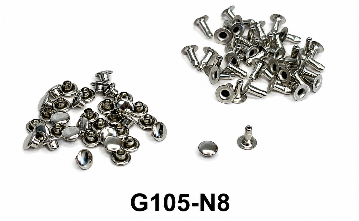 Single Domed Rivets – Brass, Nickel & Black | 5 Sizes