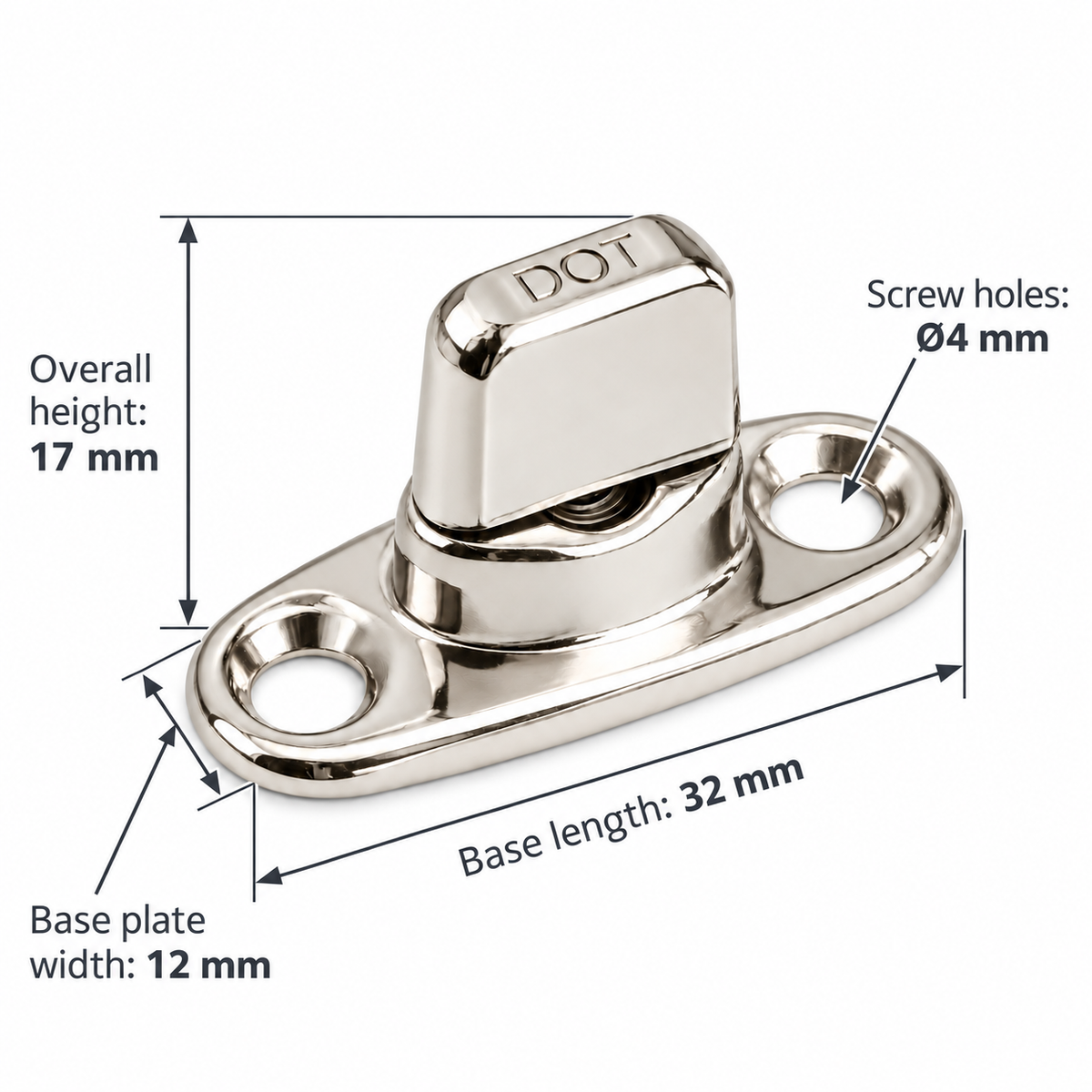 DOT® Common Sense® Single Height Turnbutton – 17 mm