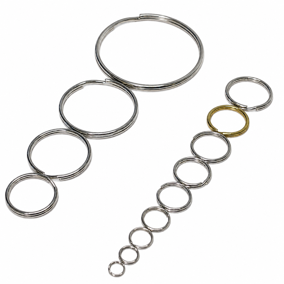 Steel Split Key Ring – Nickel Plated & Electro Brass