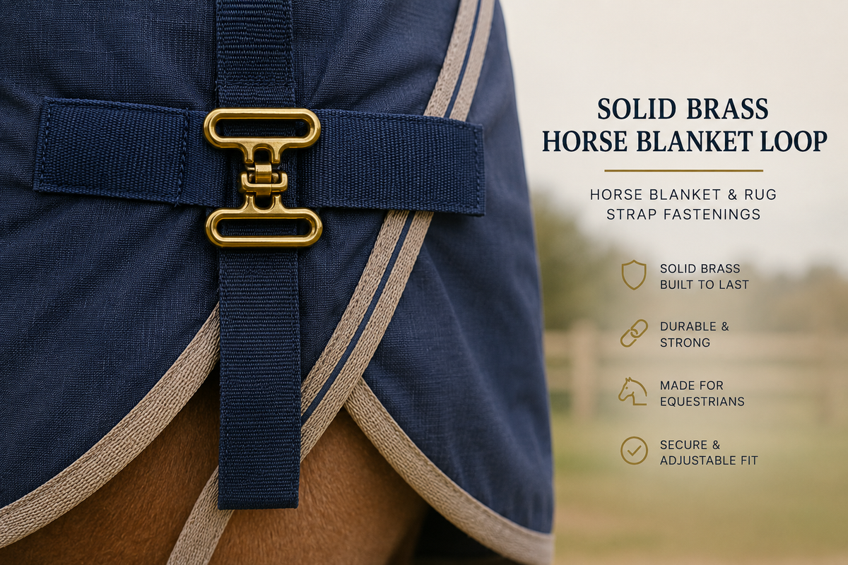 Solid Brass Horse Blanket Clasp | Secure Strap Fastener | Made in Italy