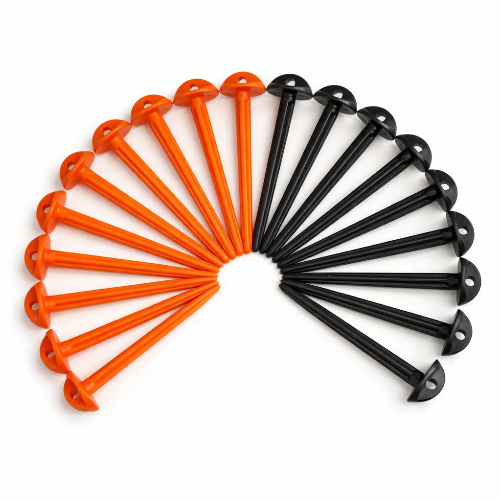 Domed Head Ground Sheet Peg - Red & Green Plastic - 85mm