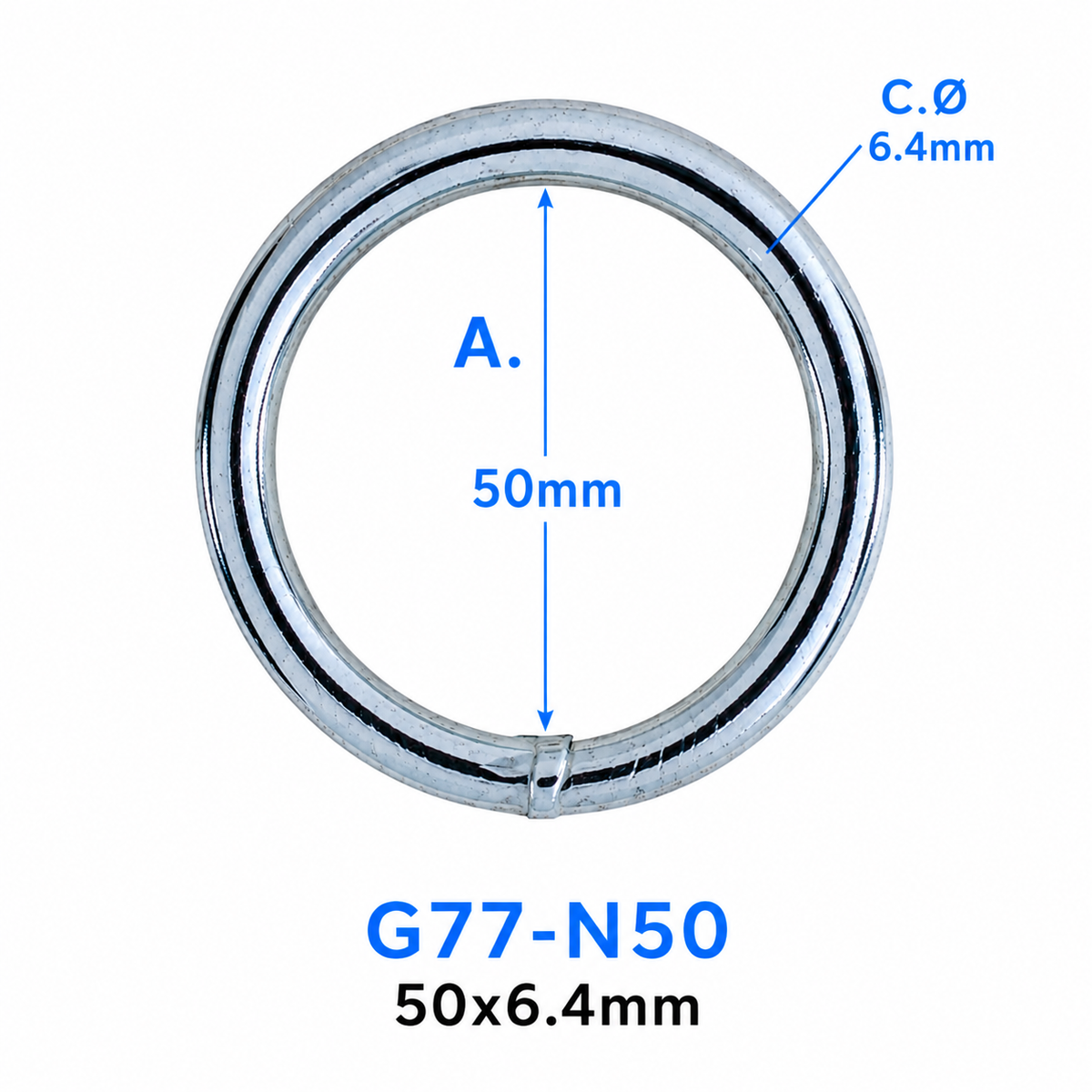 Heavy Duty Welded O Ring – Nickel Plated Steel | 25mm to 75mm