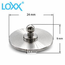 LOXX® Round Plate for Gluing On LOX14SS – Stainless Steel
