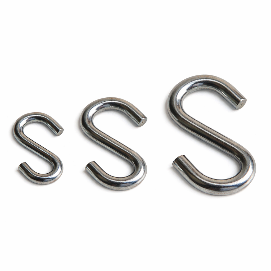 S Hook | Bright Zinc Plated Steel | 25mm, 38mm & 50mm