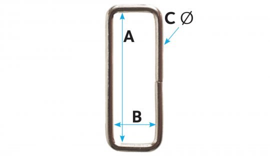 Open Rectangle Ring | Electro Brass & Nickel Plated | 13mm–38mm