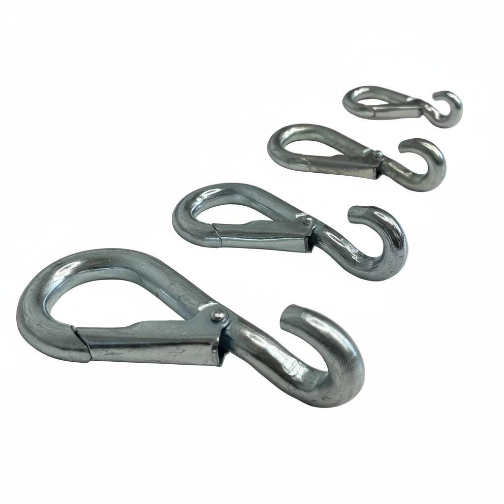 Galvanised Snap Hooks – White Background