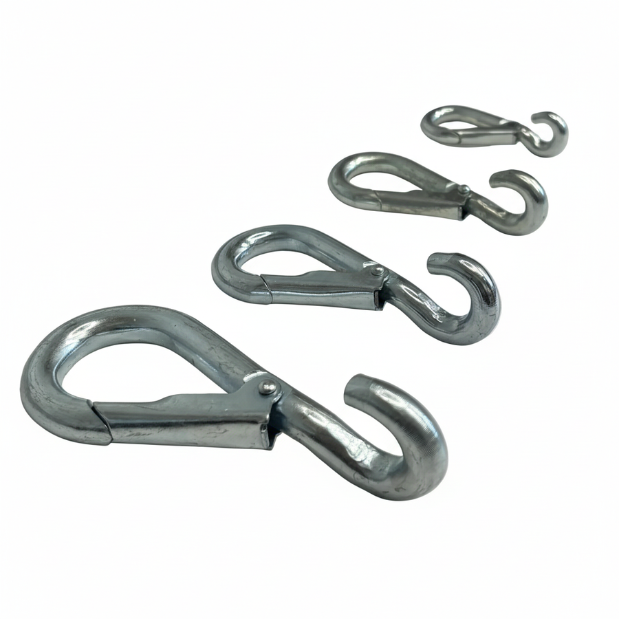 Galvanised Snap Hooks – White Background