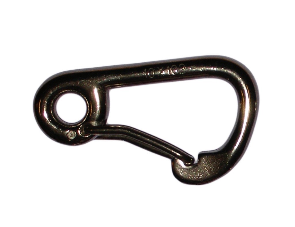 Carbine Hook Asymmetric with Eye 100mm OAL