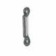 Single galvanised steel rope guide fairlead on brilliant white background