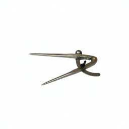 Steel wing divider compass tool on white background