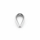 Stainless steel wire rope thimble on brilliant white background