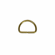 Brass gold D-ring on brilliant white background