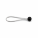 Black ball bungee cord centred on brilliant white background