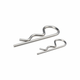 Stainless steel R-clips hairpin cotter pins on white background