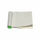 White woven canvas fabric roll with green colour indicator on white background