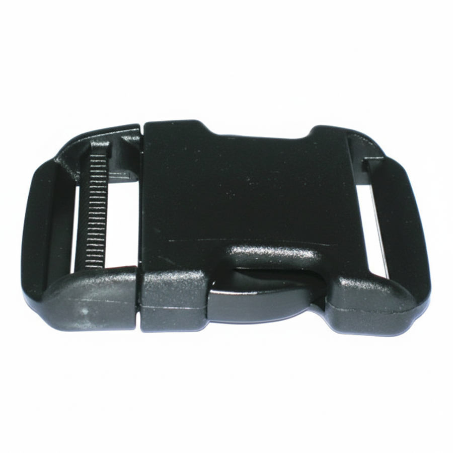 Black plastic side release buckle
