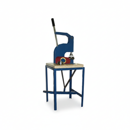 Heavy duty bench mounted eyelet press on white background