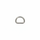 Small silver nickel D-ring on brilliant white background