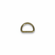 Antique brass D-ring on brilliant white background