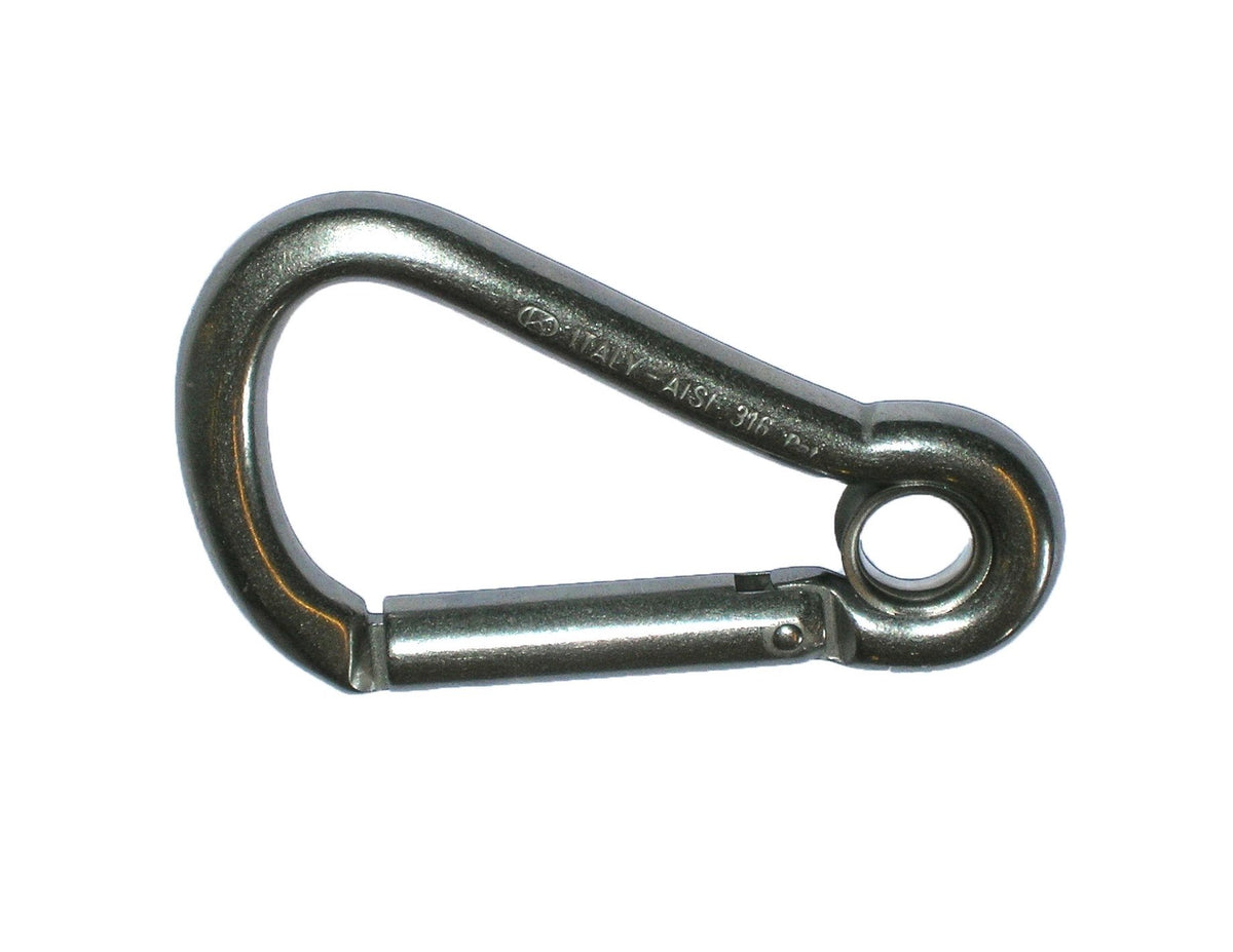 Asymmetric Carabiner Hook with Eye – Stainless Steel AISI316 | 100mm