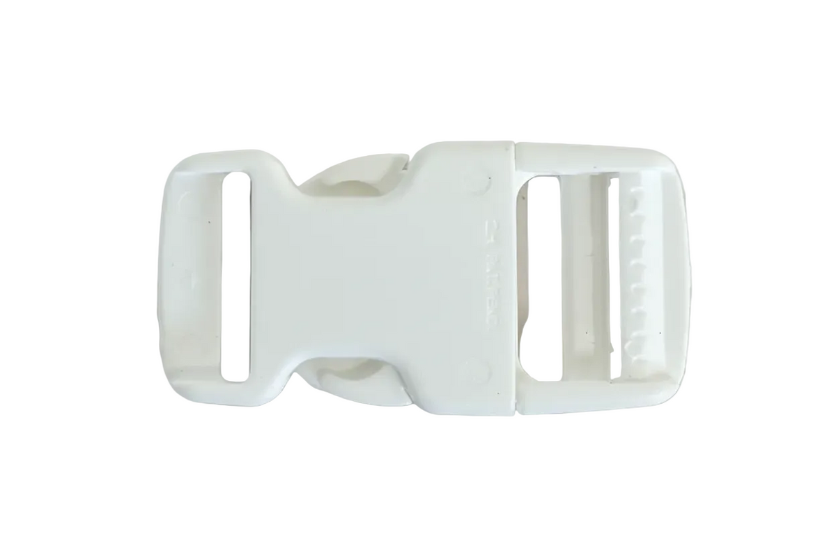 White Slide Squeeze Buckle 25mm 50mm