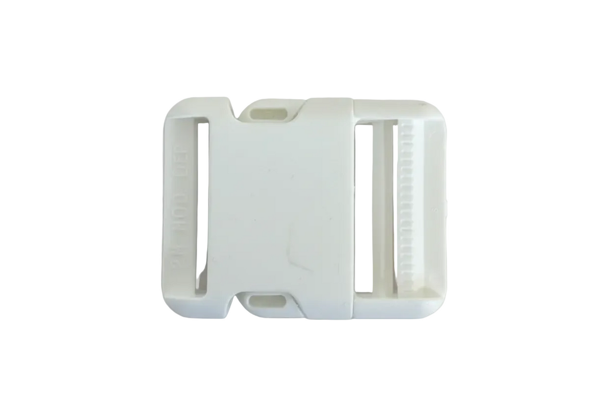 White Slide Squeeze Buckle 25mm 50mm