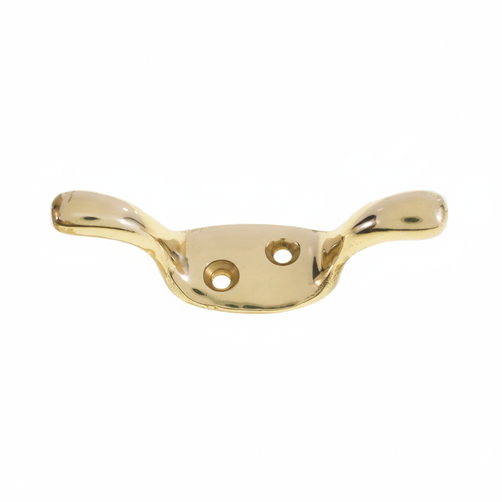 Polished Brass Cleat Hook 1:1