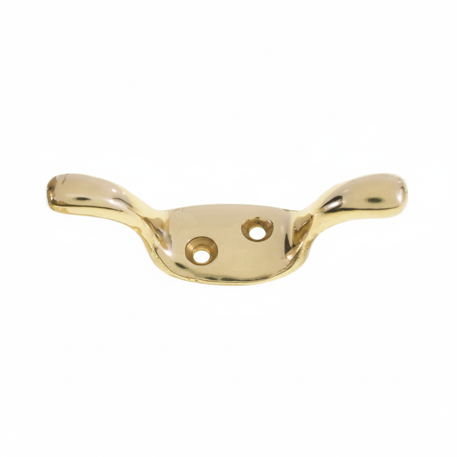 Polished Brass Cleat Hook 1:1