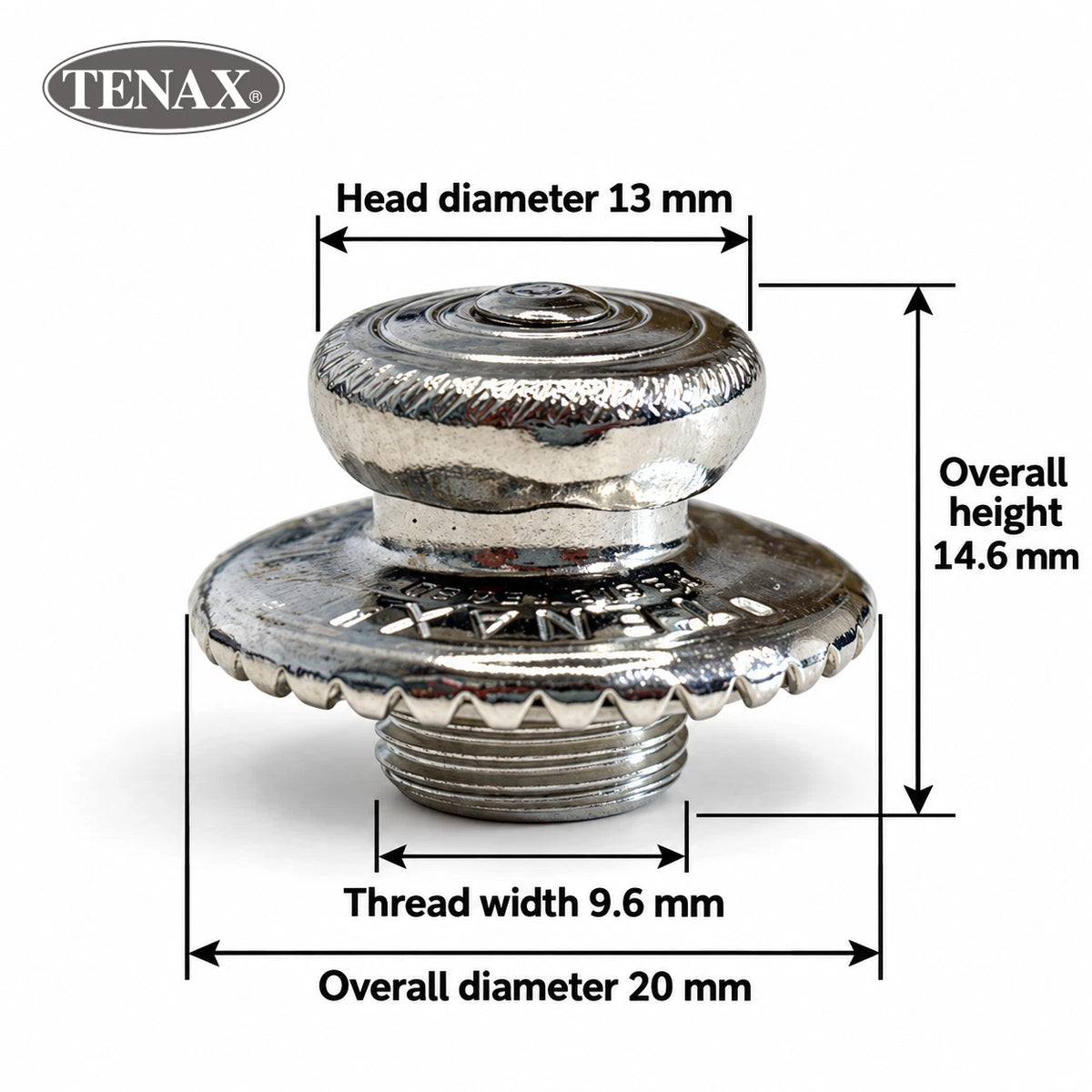 TENAX No. 31K Knurled Button –Brass Nickel Plated Finish