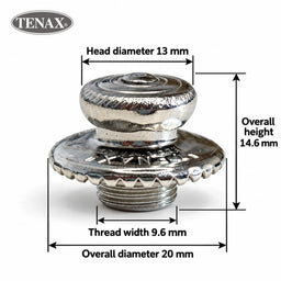 TENAX No. 31K Knurled Button –Brass Nickel Plated Finish