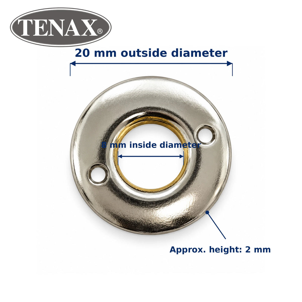 Tenax Flat Nut | British Made | Marine Canvas Fastener Component