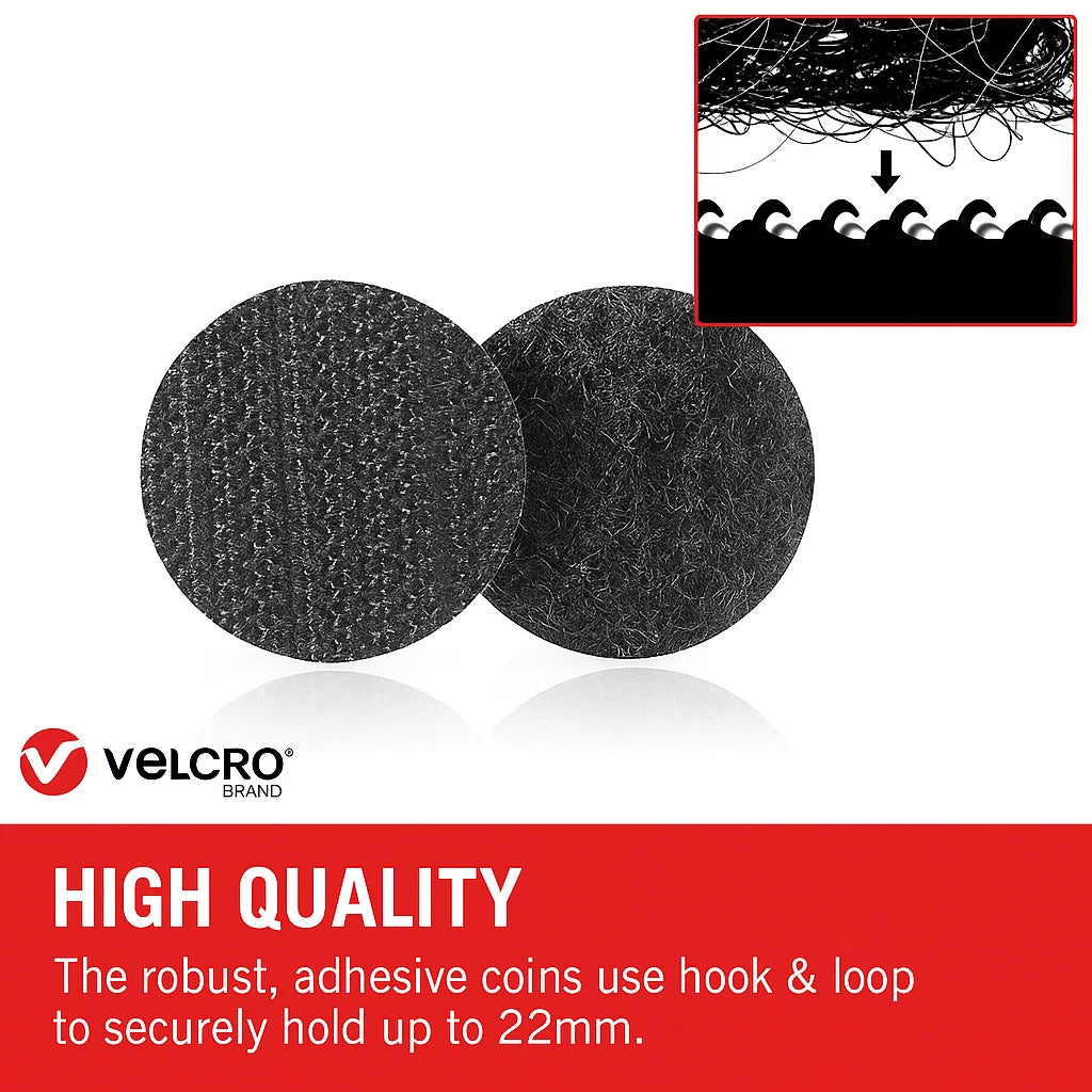 VELCRO® Brand VELCOIN® Peel & Stick Coins - 13mm & 22mm