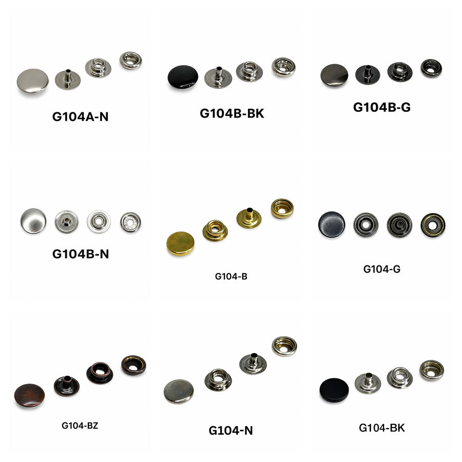 Press Studs with Decorative Cap – 13mm & 15mm | Nickel, Brass, Black Enamel, Gunmetal & Bronze