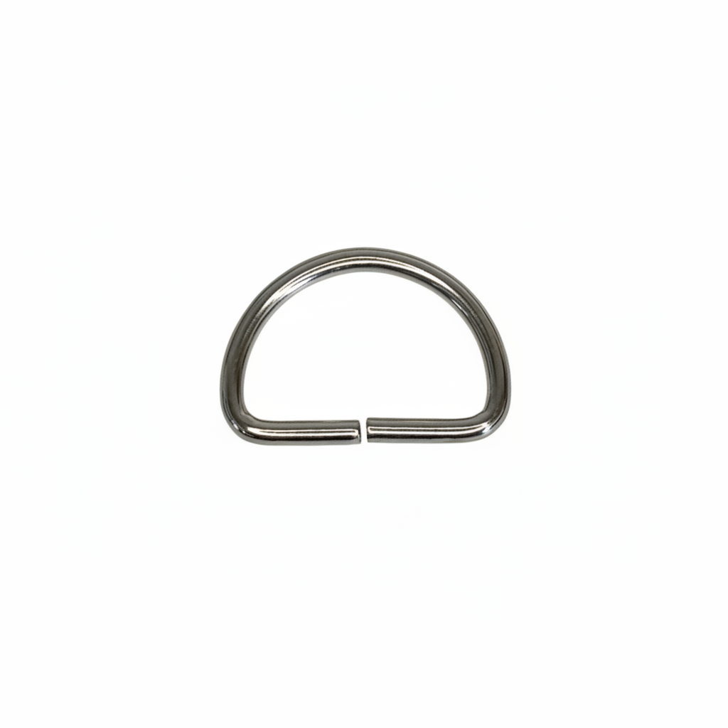 Silver Nickel D-Ring White Background