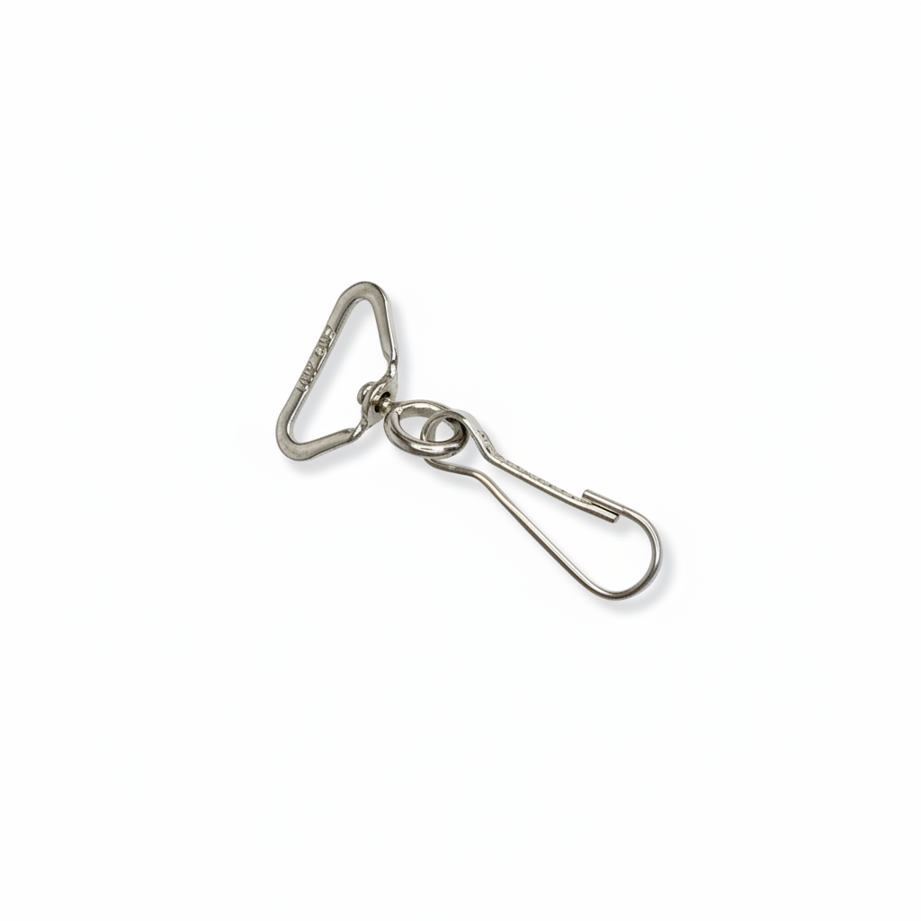 Silver Triangle Ring with Swivel Snap Hook