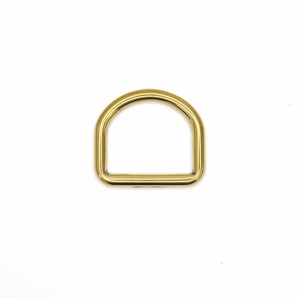 Single Gold D-Ring White Background