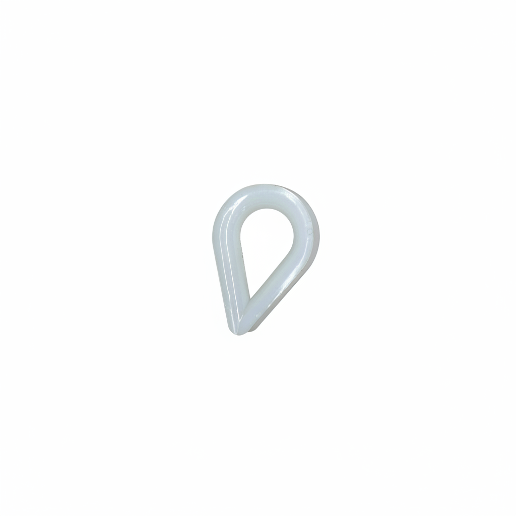 Single White Plastic Thimble – Brilliant White Background 1:1
