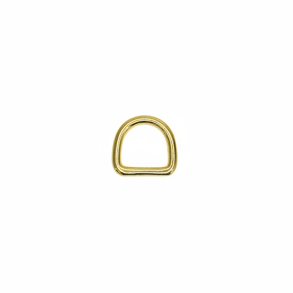 Small Gold D-Ring White Background