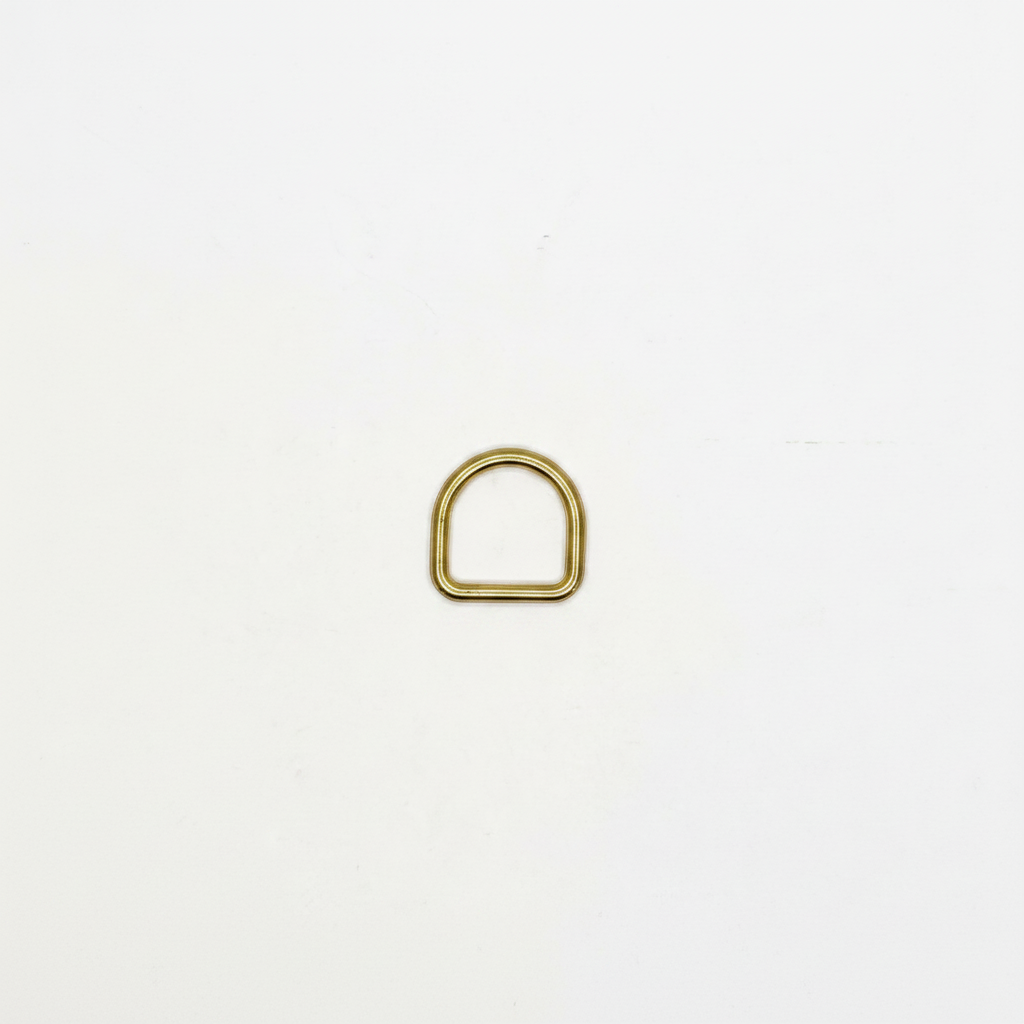 Small Gold D-Ring White Background