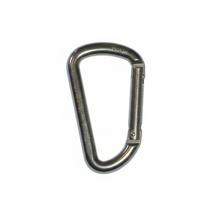 Tested Stainless Carabiner Hook – Brilliant White Background 1:1