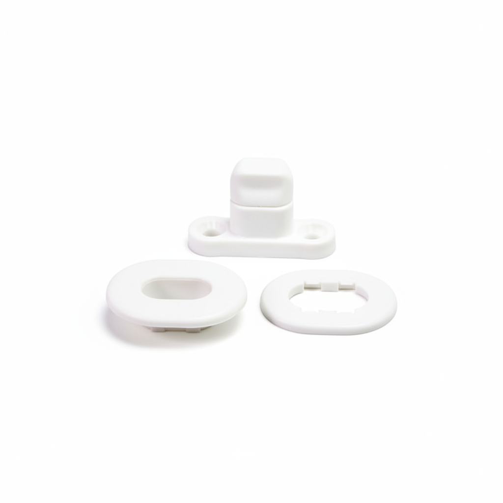 White Snap Fastener 1:1 White Background