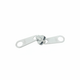 White zip slider upscaled with white background